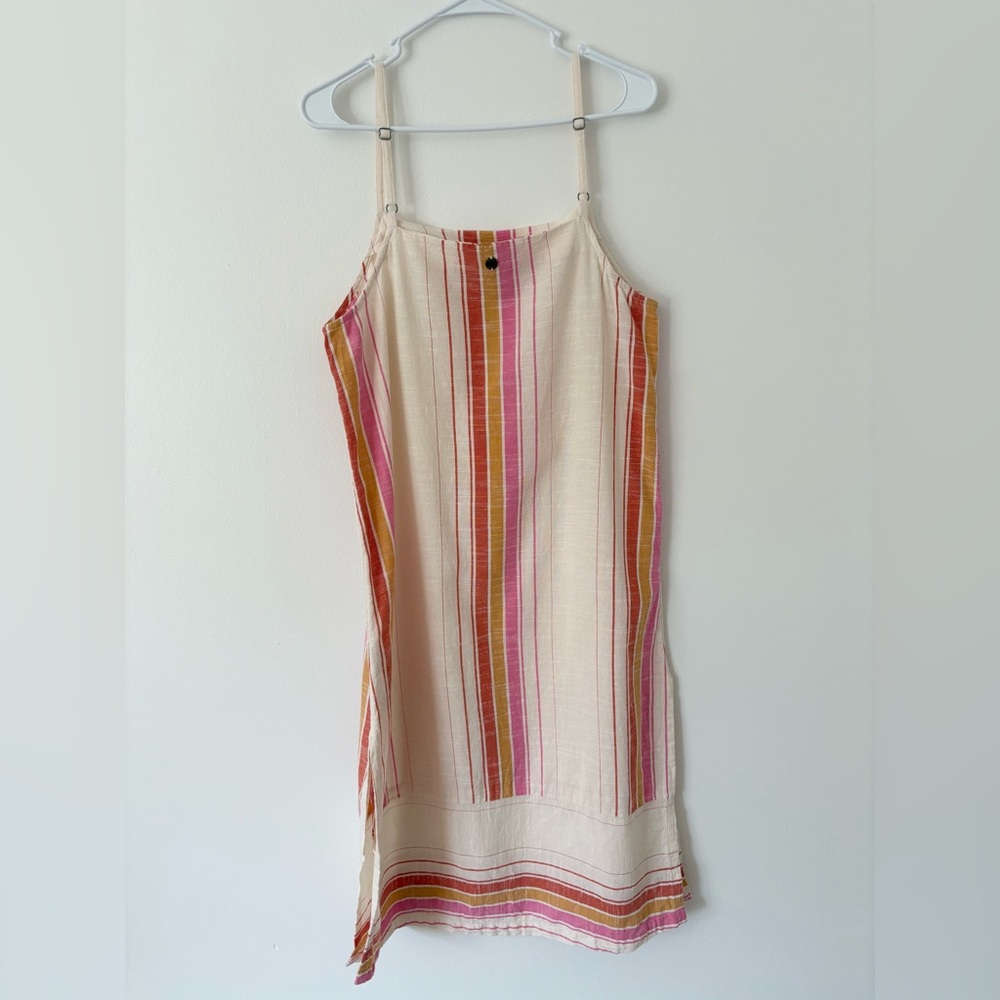 Rip Curl Colorful Striped Heat Wave Cotton Sleeveless Midi Dress Size Medium - Picture 8 of 9